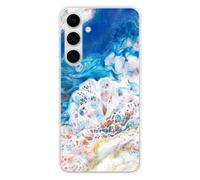 1001 Carcasa compatible con Samsung Galaxy S24 Plus, Samsung Galaxy S25 Plus, funda fina de silicona transparente, diseño de mármol Ocean