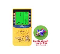 (10043 Giallo) Nuova console per giochi a blocchi con grande schermo, 23 giochi di mattoncini integrati,