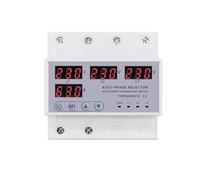 100A 63A Trifásico 3P + N Selector De Fase Carril Ajustable Sobretensión Y Subtensión Protección Corriente Protector Relé Monitoreo(63A phase selector)