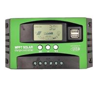 100A MPPT Solar Controlador de Carga,12V 24V Panel Solar Batería Regulador Inteligente con Pantalla LCD Dual USB,Múltiples Modos de Control de Carga Pantalla LCD Ajustable (Green)