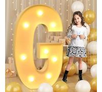100cm-330mm Letra Gigante LED Iluminada G, Letrero Luminoso de Mosaico, Lámparas de Letras LED para San Valentín, Cumpleaños, Navidad, Año Nuevo