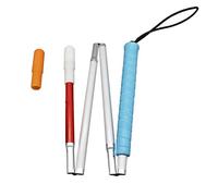 100cm Aluminio Bastón Blanco para Ciegos y Baja Vision Plegable 4 Secciones con 2 Punta