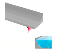 100cm Barrera Agua Ducha,Perfil Silicona Ducha,Barrera de Ducha,Borde Plato Ducha,Vierteaguas,Copete Encimera Cocina (gris)