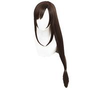 100cm Brown Straight Side Parting Styled Synthetic Hair Tifa Lockhart Wigs Cosplay Costume Party Halloween Wigs