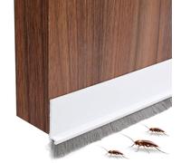 100Cm Burlete Bajo Puerta Autoadhesivo Burlete Bajo Puerta Junta de Cepillo para Puertaa Insonorizante Tiras Protección Puertas Apto para Puertas de Garaje Dormitorios Baños Oficinas etc (Blanco)