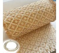 100cm de Ancho Rejilla Mimbre Natural con Tiras Ratán, Rollo de Ratán Vienés por Metros, Correas de Caña de Tela Malla, Tejido de Caña para Muebles Silla Gabinete Bricolaje(60x1000cm)