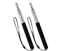 100CM Largo Puntero Telescópico para Profesor con Cordón de Mano 2 Piezas, Puntero de Enseñanza para Aula Puntero de Mano Extensible Puntero Retráctil Puntero de Pizarra Blanca de Mano (Negro)