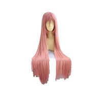 100cm Long Pink Straight Synthetic Hair Cosplay Wig Costume Party Wigs + Wig Cap