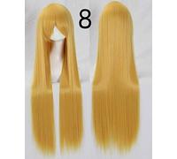 100cm Long Straight Wigs 84 Colors 39.3" Full Bangs Heat Resistant Synthetic Hair Cosplay Costume Wigs + Wig Cap 8