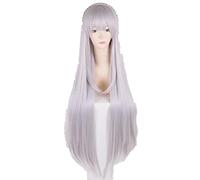 100cm RE: ZERO Emilia Silver Grey Hair Long Straight Cosplay Wig Synthetic Life In A Different World From Zero Woman Wigs