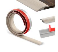 100cm Tira de borde-Autoadhesivo,Tiras de Puerta de Transición Pvc, Tira Divisoria Bordes Piso,Adecuado para la transición Para La TransicióN Del Umbral Del Piso(3.5 Cm,Grano De Madera Gris)