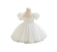 (100cm,White)Girls Dress for Birthday Party Communion Ceremony Princess Dresses