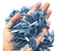 100g Cuarzo cianita natural Pulido Forma de rebanada fina Cristales de color azul Piedra preciosa de cianita de grava caída para cristales curativos-100g_China