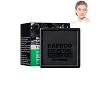 100g Jabón Limpiador de Carbón Vegetal de Bambú, soap | Jabón de Carbón Vegetal de Bambú, Limpia Suavemente la Cara y el Cuerpo, Hidratante y Luminoso