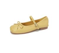 100junzidao Mujer Mary Jane Zapatos francés Arco Hada Plana Ballet Zapatos Square Toe cómodo Shallow Boca Antideslizante Elegante Boda Nupcial Corte Bombas