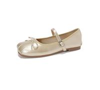 100junzidao Mujer Mary Jane Zapatos francés Arco Hada Plana Ballet Zapatos Square Toe cómodo Shallow Boca Antideslizante Elegante Boda Nupcial Corte Bombas