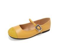 100junzidao Mujer Vintage Mary Jane Zapatos Planos Elegante cómodo Antideslizante francés coincidente Vestido Zapatos Shallow Square Toe Casual Corte Ballet Boda Bombas