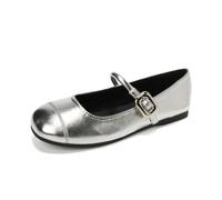 100junzidao Mujer Vintage Mary Jane Zapatos Planos Elegante cómodo Antideslizante francés coincidente Vestido Zapatos Shallow Square Toe Casual Corte Ballet Boda Bombas