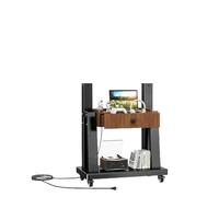 100kg Load Capacity Heavy Duty Mobile TV Cart Adjustable Rolling Floor Stand with Drawer For 32-86 Inch TVs Office School