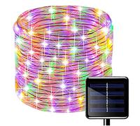 100LEDs Solares Cuerda Guirnalda Luces Exterior,KINGCOO Impermeable 39FT/12M Alambre de Cobre Tubo Hada Luces de Cuerda Decorativas Iluminacion para Navidad Jardín Patio Camino Trasero (Multicolor)