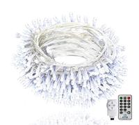 100m luces navideñas exteriores luces de hadas luces largas de hadas luces de árbol de navidad en el interior alimentado eléctricamente con control remotoy temporizador 8 modos para navidad (blanco)