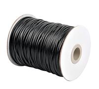100m Rollo Cordon Encerado, 2mm Hilo de Algodón Encerado para Pulseras, Cordon Collar, Cuerda para Hacer Joyas, Cuero, Manualidades, Macramé (Negro)