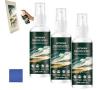 100ml Workable Fixative Spray For Art, Oil Pastel Fixative Spray, Quick Drying Workable Fixative Spray Clear, Smudge-Proof Protection Fixative Spray, Not Yellowing Long-Lasting Fixative Spray (3pcs)
