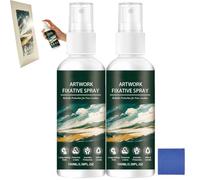 100ml Workable Fixative Spray For Art, Oil Pastel Fixative Spray, Quick Drying Workable Fixative Spray Clear, Smudge-Proof Protection Fixative Spray, Not Yellowing Long-Lasting Fixative Spray (2pcs)