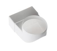 Ø 100mm - 110x55mm Codo 90° - Adaptador para Tubos Redondos a Rectangulares - PVC