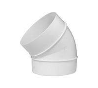 Ø 100mm Codo de 45 Grados - Conector para Tubos Redondos de Ventilación - Tubo/Conducto de Ventilación - Plástico PVC