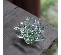 100mm Cuarzo Cristal Lotus Flower Crafts Class Papel Papel Fengshui Ornamentos Figuras Inicio Boda Partido Decoración Regalos Recuerdo-Verde_10cm