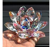 100mm Cuarzo Cristal Lotus Flower Crafts Class Papel Papel Fengshui Ornamentos Figuras Inicio Boda Partido Decoración Regalos Recuerdo-Vistoso_10cm