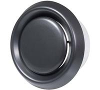 EUROPLAST Ø 100mm Difusor Ajustable - Válvula de Extraccion/Suministro de Aire - Rejilla Redonda de Ventilacion - Plástico ABS Antracita