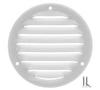 Ø 100mm Redonda Metalica Rejilla de Ventilación con Mosquitera - Blanco