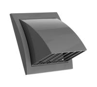 Ø 100mm Rejilla de Ventilación con Protección contra Lluvia y Viento y Válvula de Retención - Plástico ABS Gris