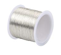 100mx0.3mm Alambre de Cobre para Joyas Artesanías Alambre para Cuentas Alambre para Manualidad Metálico Resistente al Desgaste Hilo de Cobre para Fabricación de Joyería DIY Collar Pulsera Arete, Plata
