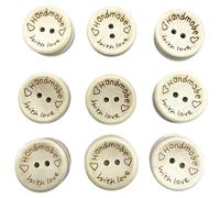 100pc 15mm/20mm/25mm Natural Color Wooden Buttons Handmade Letter Love Scrapbooking For Wedding Decor Sewing Accessories(Color 2,20mm(20pcs))