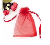 100pc 9 X 12 cm Bolsas de Organza de Regalo, Bolsas de Tul con Cordón de Organza, Bolsa de tela, Bolsas para Joyas, Bolsas de Regalo para Regalos Joyas Caramelo para Boda Favores Bolsitas(Rojo)