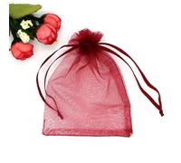 100pc 9 X 12 cm Bolsas de Organza de Regalo, Bolsas de Tul con Cordón de Organza, Bolsa de tela, Bolsas para Joyas, Bolsas de Regalo para Regalos Joyas Caramelo para Boda Favores Bolsitas(Vino tinto)