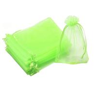 100pc 9 X 12 cm Bolsas de Organza de Regalo, Bolsas de Tul con Cordón de Organza, Bolsa de tela, Bolsas para Joyas, Bolsas de Regalo para Regalos Joyas Caramelo para Boda Favores Bolsitas(Verde claro)