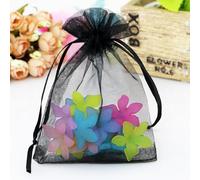 100pc 9 X 12 cm Bolsas de Organza de Regalo, Bolsas de Tul con Cordón de Organza, Bolsa de tela, Bolsas para Joyas, Bolsas de Regalo para Regalos Joyas Caramelo para Boda Favores Bolsitas(Negro)