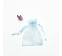 100pc 9 X 12 cm Bolsas de Organza de Regalo, Bolsas de Tul con Cordón de Organza, Bolsa de tela, Bolsas para Joyas, Bolsas de Regalo para Regalos Joyas Caramelo para Boda Favores Bolsitas(Azul claro)