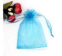 100pc 9 X 12 cm Bolsas de Organza de Regalo, Bolsas de Tul con Cordón de Organza, Bolsa de tela, Bolsas para Joyas, Bolsas de Regalo para Regalos Joyas Caramelo para Boda Favores Bolsitas(Azul)