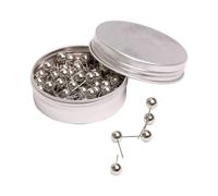 100PCS 1/4 Inch Small Round Head Map Tacks Pins for Home Office Bulletin Cork Board Use and DIY Craft Project (Silver)