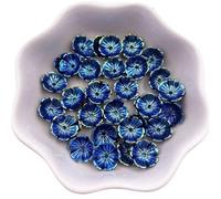 100Pcs 10mm Colorful 3D Flower Nail Art Crystal Rhinestone 1 Hole Buttons Appliques Scrapbook DIY Manicure Accessories Carfts(A)