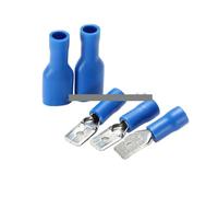 100PCS 16-14AWG Insulated Spade Crimp Wire Cable Connector Splice Terminal 50/Male+50/Female Kit Insulated Spade Connectors