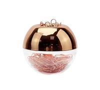 100pcs 28mm Clips de papel de oro rosa en Rosegold Soporte de dispensador de clip de papel redondo con anillo de tapa magnética para Office School Home Organizer Accesorios Idea de regalo