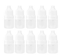 100PCS 2ml Botella cuentagotas de plástico vacía Botella recargable exprimible para gotas para los ojos Líquido Esencial de viaje Material PE de alta calidad Blanco 4.1x1.7cm