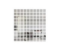 100pcs 3D Square Wall Stickers Mirror Decal DIY Mural For Living Room Bedroom Art Home Decor 2/3/4cm For Bathroom(Sliver,100pcs 2x2cm)
