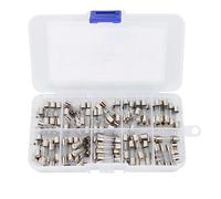 100Pcs 5X20mm Rapido Golpe Fusibles Set con Caja, Auto Vidrio Tubo Fusibles, Rápido Soplado Vidrio Fusibles Surtido Kit 10 Valores, 250 V 0,2 A, 0,5 A, 1 A, 2 A, 3 A, 5 A, 6 A, 8 A, 10 A, 15 A
